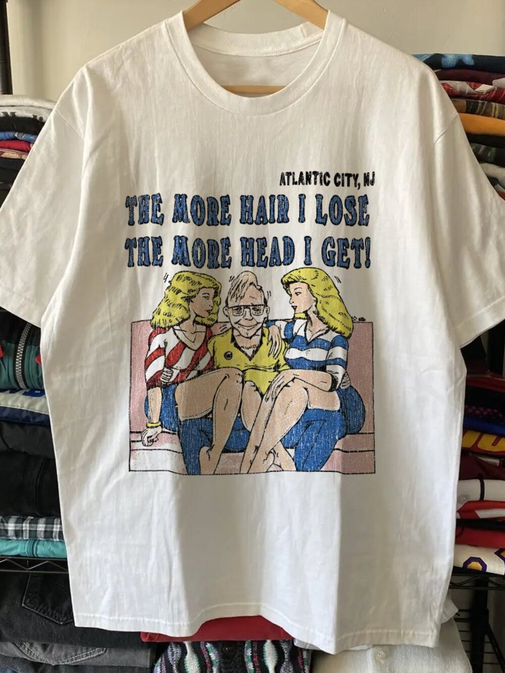 Atlantic City Strip Club Washed White Tee